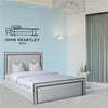 Sandy Upholstered Bed Frame – Luxury Velvet Finish with Elegant Piping