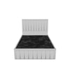 Grand Panel Princess Upholstered Bed Frame | Plush Velvet & Ottoman Storage