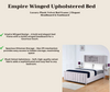 Empire Winged Upholstered Bed | Luxury Plush Velvet Bed Frame | Elegant Headboard & Footboard