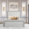 Sandy Upholstered Bed Frame – Luxury Velvet Finish with Elegant Piping