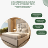 Cambridge Linear Upholstered Bed | Modern Bed Frame with Black Lining & Plush Headboard