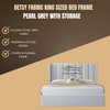 Betsy Fabric King Sized Bed Frame | Pearl Grey with Storage