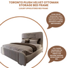 Toronto Plush Velvet Ottoman Storage Bed Frame | Luxury Upholstered Bed Frame