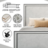 Sandy Upholstered Bed Frame – Luxury Velvet Finish with Elegant Piping