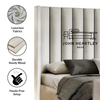Winged Plush Velvet Ottoman Storage Bed Frame | Gas Lift-Up Frame with Padded Headboard
