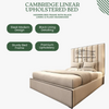Cambridge Linear Upholstered Bed | Modern Bed Frame with Black Lining & Plush Headboard