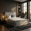 Sandy Upholstered Bed Frame – Luxury Velvet Finish with Elegant Piping