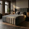 Luxury Winged Plush Velvet Bed Frame | Elegant Upholstered Design with Padded Headboard