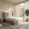 Miri Sophisticated Wingback Upholstered Bed with Luxe Detailing