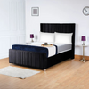 Valencia Lined Wings Upholstered Bed Frame – Luxurious Velvet, Sturdy Frame & Elegant Wingback Design