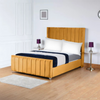 Empire Winged Upholstered Bed | Luxury Plush Velvet Bed Frame | Elegant Headboard & Footboard