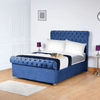 Parklane Chesterfield Scroll Bed Frame | Plush Velvet Upholstered Frame with Deep Buttoned Headboard & Footboard