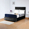 Clara Sunset Upholstered Bed Frame | Plush Velvet Wingback Headboard & Sturdy Base