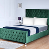 Florida Royale Button-Tufted Upholstered Bed Frame – Luxe Velvet Finish & Modern Elegance