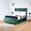 Valencia Lined Wings Upholstered Bed Frame – Luxurious Velvet, Sturdy Frame & Elegant Wingback Design