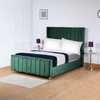 Empire Winged Upholstered Bed | Luxury Plush Velvet Bed Frame | Elegant Headboard & Footboard