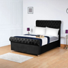Parklane Chesterfield Scroll Bed Frame | Plush Velvet Upholstered Frame with Deep Buttoned Headboard & Footboard