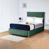 Clara Sunset Upholstered Bed Frame | Plush Velvet Wingback Headboard & Sturdy Base