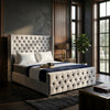 Arabella Royale Upholstered Bed Frame | Luxurious Plush Velvet & Ottoman Storage