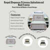 Regal Elegance Princess Upholstered Bed Frame | Plush Velvet & Modern Panel Design