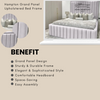 Hampton Grand Panel Upholstered Bed Frame | Plush Velvet & Ottoman Storage