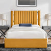 Gabriella Toronto Light Grey Upholstered Ottoman Storage Bed | Chrome Detail & Vertical Channel Headboard