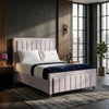 Serena Majestic Upholstered Bed Frame Luxe Velvet & Elegant Panel Design
