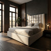 Cambridge Linear Upholstered Bed | Modern Bed Frame with Black Lining & Plush Headboard