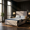 Florida Royale Button-Tufted Upholstered Bed Frame – Luxe Velvet Finish & Modern Elegance