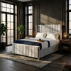 Valencia Lined Wings Upholstered Bed Frame – Luxurious Velvet, Sturdy Frame & Elegant Wingback Design