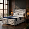 Presidential Upholstered Bed Frame with Plush Velvet – A Timeless Blend of Luxury and Comfort