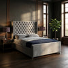 Luxury Montana Wingback Upholstered Bed Frame | Plush Velvet & Ottoman Storage