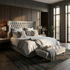 Darson Nevada Ottoman Bed Frame | Winged Plush Velvet Upholstered Bed
