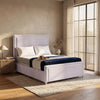 Ariana Borcelle Luxe Upholstered Bed Frame with Elegant Piping Detail – Modern Velvet Design & Sturdy Frame