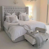 Darson Nevada Ottoman Bed Frame | Winged Plush Velvet Upholstered Bed