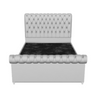 Parklane Chesterfield Scroll Bed Frame | Plush Velvet Upholstered Frame with Deep Buttoned Headboard & Footboard