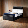 Ariana Borcelle Luxe Upholstered Bed Frame with Elegant Piping Detail – Modern Velvet Design & Sturdy Frame